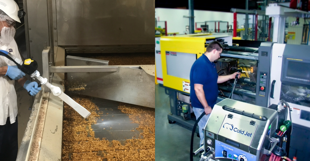 dry ice blasting food and plastic